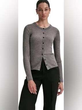3633 A.L.C.  Fisher Wool Cardigan Gray Large
